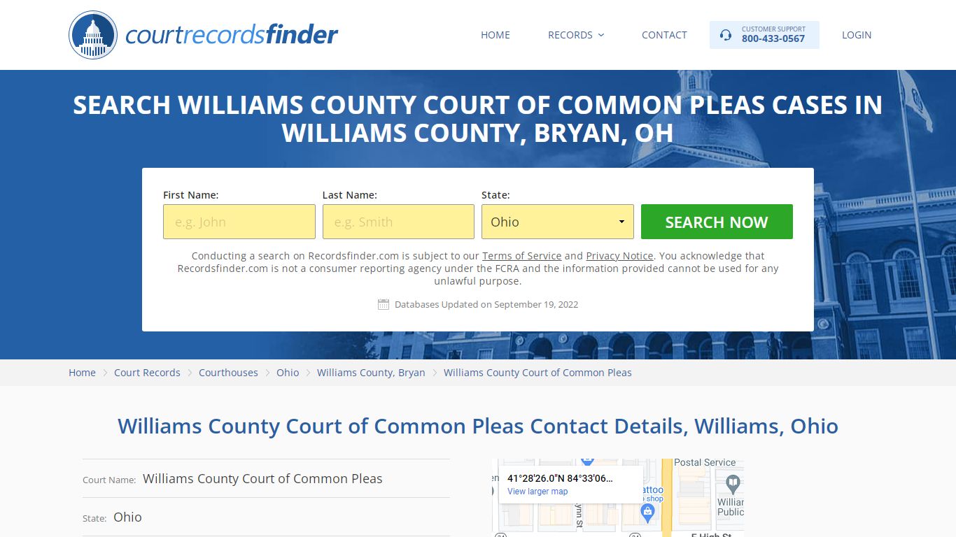 Williams County Court of Common Pleas Case Search - RecordsFinder